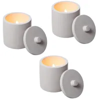 MARELIDA LED-Kerze im Topf 10 cm 3 St. weiß
