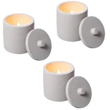 MARELIDA LED-Kerze im Topf 10 cm 3 St. weiß