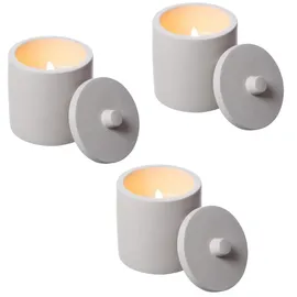 MARELIDA LED-Kerze im Topf 10 cm 3 St. weiß