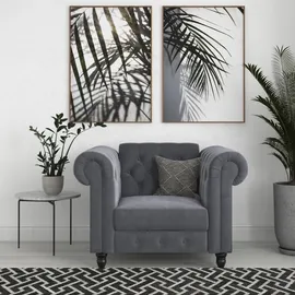 dorel home Chesterfield-Sessel »Felix«, mit Rückenlehne 3-fach verstellbar, Beine Massivholz, Sitzhöhe 46 cm