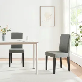 [en.casa] Esszimmerstuhl Hamburg 6er Set Textil Hellgrau