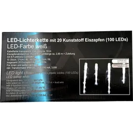 Mojawo LED-Lichterkette mit XXL Eiszapfen 8 Funktionen 100 LEDs innen & außen kaltweiß