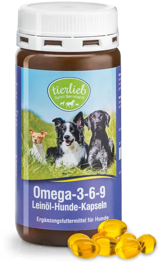 tierlieb Omega-3-6-9-Leinöl-Hunde-Kapseln 180 Kapseln - 119 g