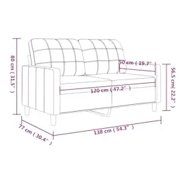 vidaXL 2-Sitzer-Sofa Hellgrau 120 cm Stoff