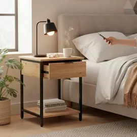 Haku-Möbel HAKU Beistelltisch Burgos Holzoptik Braun Eiche