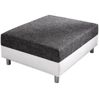 DeLife Sofa-Hocker Clovis Weiss Schwarz B98 x T83 Strukturstoff