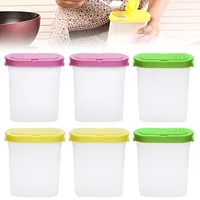 PRITOK 250ml Vorratsdosen Gewürzboxen Aufbewahrung: 6 Stück Gewürzboxen Streudosen mit Doppeldeckel Vorratsdosen Gewürzdosen Set, Schüttdosen Transparent für Gewürze Salz Zucker Pfeffer Verwendet