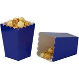 We Moment Zone 24 Stück Popcorn Tüten Marineblau,Popcorn Boxen Klein,Mini Popcorn Behälter,Popcorn Kästen Blau aus Papier für Familienfeier,Geburtstagsfeiert Partys