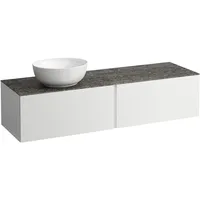 Laufen Schubladenelement, 1 Hahnloch, Steinplatte Marrone Naturale, Ausschnitt links,