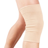 Actesso Knie-Stützstulpe Kniebandage - Elastische Kompression zur Schmerzlinderung während sportlicher Aktivitäten und nach Verletzungen - zur Benutzung beim Sport (Beige, M (1er Pack))