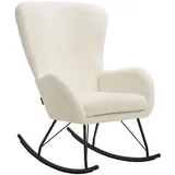 Tectake Schaukelstuhl Polyester beige/schwarz