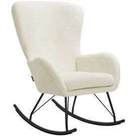 Tectake Schaukelstuhl Polyester beige/schwarz