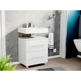 Posseik Unterbau auf Standfüßen Mondial 55 weiß Hochglanz