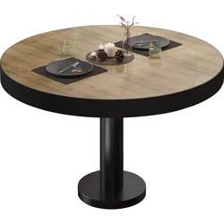 BML | Bistro Loungetisch | Ø:H 80 x 41 cm | Eiche / Schwarz