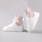 wasserdichte Überschuhe, Wiederverwendbare Regenüberschuhe Mit Rutschfester Sohle & Reißverschlüssen Für Damen Und Herren, Nahtlose Verbindung Auslaufsicher (Color : White, Size : 45-46)