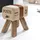 Wohnling Sitzhocker WL5.107 Leder 40 x 47 x 30 cm Beige