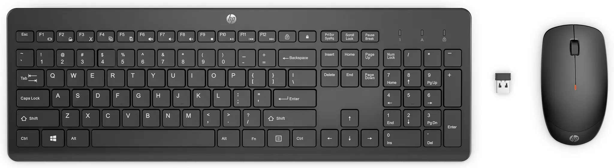 HP 230 Wireless-Maus und -Tastatur (kombiniert), Volle Größe (100%), RF Wireless