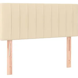 vidaXL Boxspringbett mit Matratze & LED Creme 90x190 cm Stoff