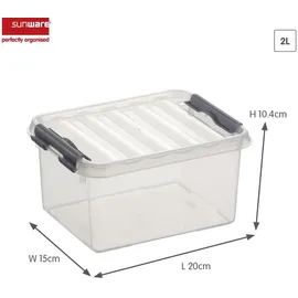 SUNWARE Q-line Aufbewahrungsbox 20 x 15 x 10,5 cm 2-tlg. transparent