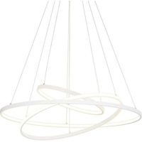 Lucande LED-Pendellampe Ezana aus drei Ringen, weiß