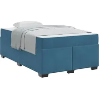 VidaXL Bettrahmen mit Matratze Dunkelblau 120 x 190 cm