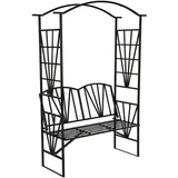 Tectake Rosenbogen mit Sitzbank 210 cm