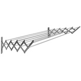 Sauvic 10-stangen-wäscheleine Ausziehbar aus Edelstahl, 140 cm., - Grey - One Size