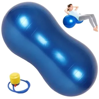 Erdnussball Platzsicherer Dicker Erdnuss-Gymnastikball Aus Pvc 35,4 X 17,7 Zoll Balanceball Mit Luftpumpe Tragbarer Erdnussball Schwangerschaftsball Geburtsball für Kinder Therapie Schwangerschaft Yog
