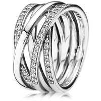 Pandora Fingerring Ring aus 925er Silber mit Zirkonia von PANDORA 190919CZ (Größe: 48mm) silberfarben 48