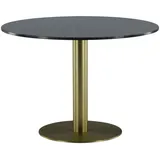 Livetastic Esstisch, Gold, Dunkelgrau, Metall, Stein, rund, rund, 106x75x106 cm, Esszimmer, Tische, Esstische