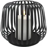 Candela Lights LED Solar Laterne für Aussen & Innen Metall | Dämmerungsautomatik | Timer | LED Kerze wetterfest & Akku | Outdoor Gartenlaterne (Black, 17x20cm)