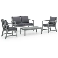vidaXL Garten-Lounge-Set 4-tlg. grau/dunkelgrau 311825