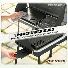 Outsunny Tragbarer Gasgrill 2 Brenner schwarz