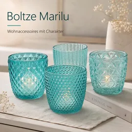 Boltze Windlicht Marilu Glas Türkis