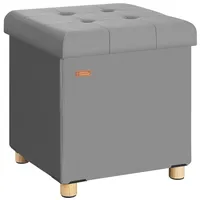 CASARIA Hocker mit Stauraum Samt 38 x 38 x 38 cm Anthrazit