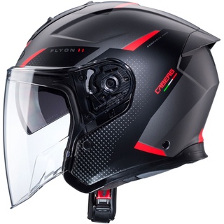 Caberg Flyon II Boss, casque à jet - Mat Noir/Gris/Rouge - L