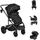 Moni Kombikinderwagen 3 in 1 all Road Schwarz