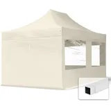 TOOLPORT 3x4,5m Faltpavillon, inkl. 4 Seitenteile, creme