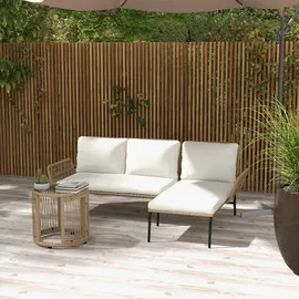 Outsunny Rattan Set 3-tlg. Creme
