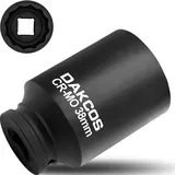 DAKCOS SW 38mm Vielzahn Nuss Schlagschrauber Nuss Antriebswellen Werkzeug Kraft Stecknuss | 12 Kant | 12,5 mm (1/2") | CR-MO
