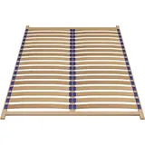 Stabiler Bettrahmen 160x200 mit 36 ​​gebogenen Federleisten | Farbe: Naturlackiertes Holz
