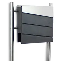 BITUXX Design Standbriefkasten 18437 Anthrazit inkl. Zeitungsfach