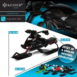 Kesser KESSER® Lenkschlitten mit 2 Fußbremsen Automatisches Zugseil Federung Kufenlenkung Bob Kinderschlitten Rodel Schlitten Skiboblenkschlitten
