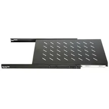 DSIT Ausziehbarer Fachboden für 450mm Tiefe – 1 HE, Serverschrank Zubehör, Schwarz