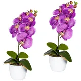 Kunstpflanze Orchidee Phalaenopsis Orchidee, Creativ green, Höhe 40 cm, im Keramiktopf lila