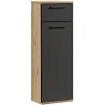 mokebo Der Matrose Bad-Beistellschrank 33 x 91 x 34 cm Schwarz/Eiche
