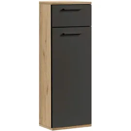 mokebo Der Matrose Bad-Beistellschrank 33 x 91 x 34 cm Schwarz/Eiche