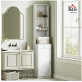 Homcom Badezimmerschrank 35 x 179 x 30,5 cm Weiß