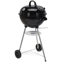 BigBuy Holzkohlegrill mit Rädern Schwarz 47 x 90 cm