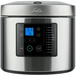 Solis Reiskocher & Dampfgarer, 850 W, 5L Volumen, 3D Heizsystem, Timer, Display